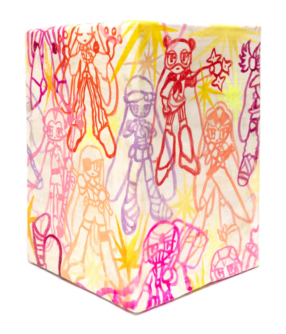 BOX layer-01, 23 x 34 x 23 cm, Mixed media on CardBoard, 2022