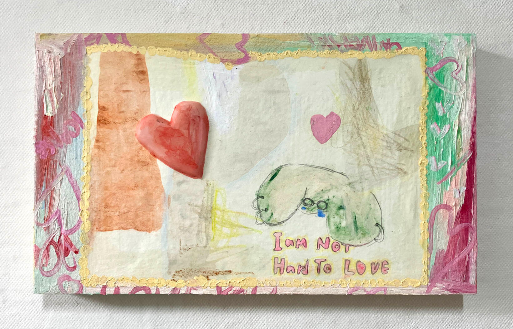 Self Objectification, 16x27cm, Mixed Media on panel, 2023