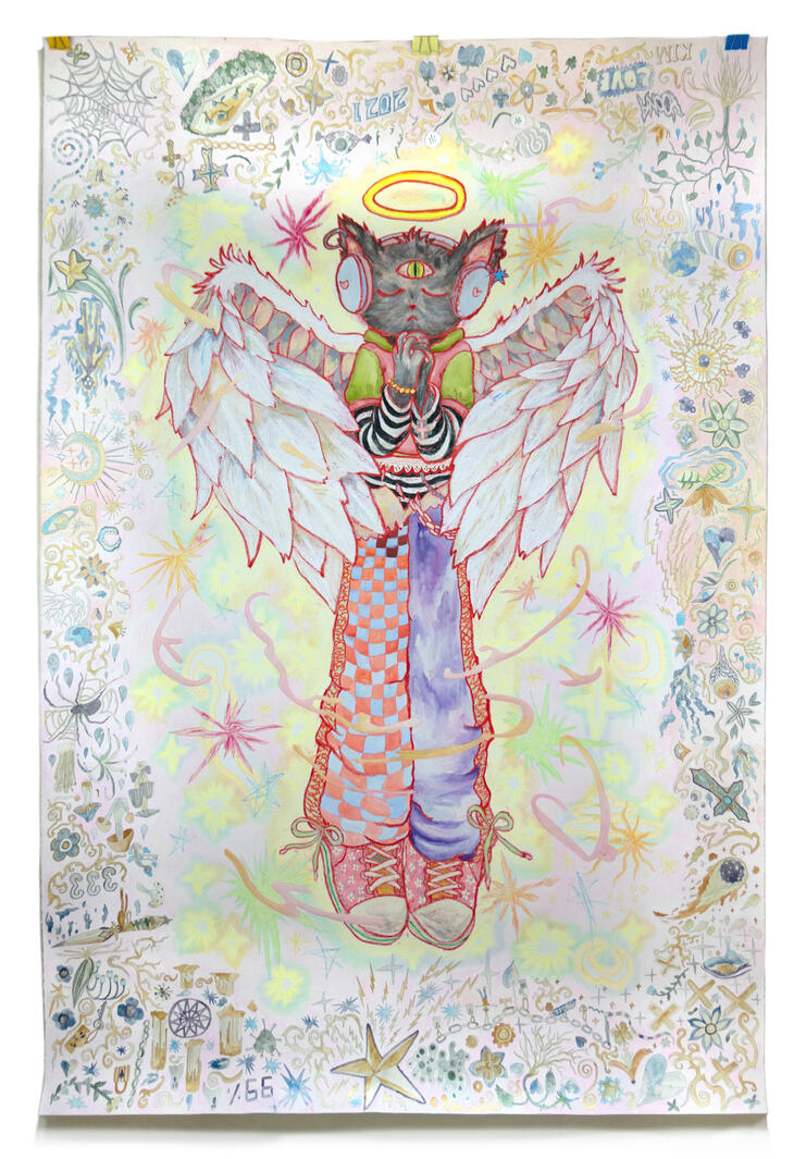 🌟 I am a big fan of yours, 200 x 140 cm, Mixed media on paper, 2021