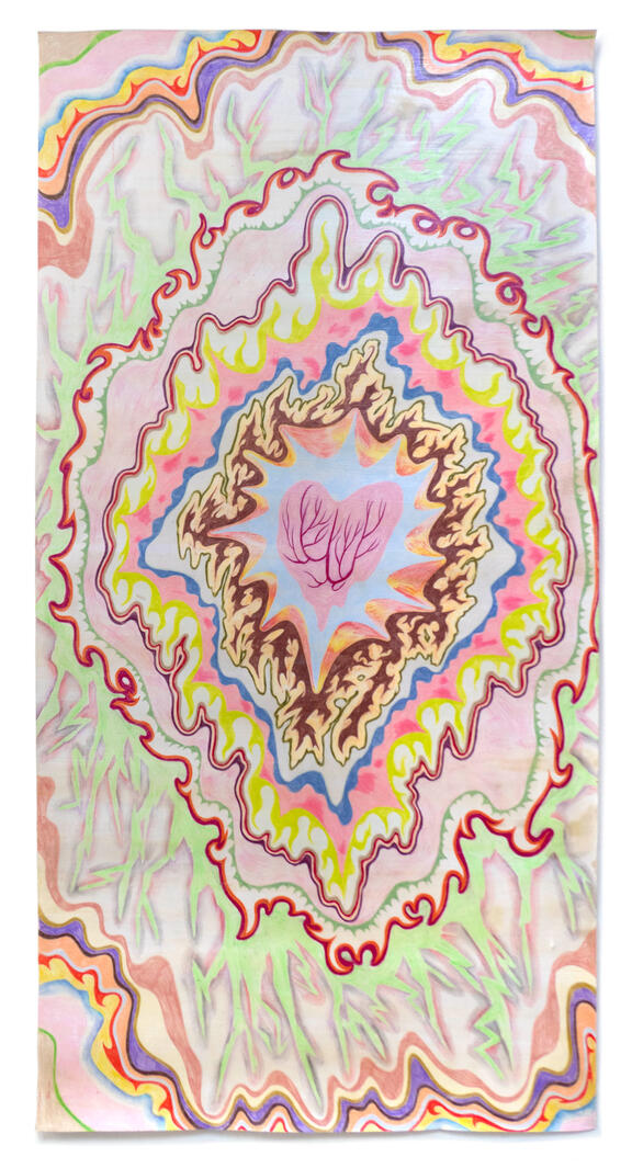 Strata of mind, 90x45cm, Mixed media, Beeswax on paper, 2021