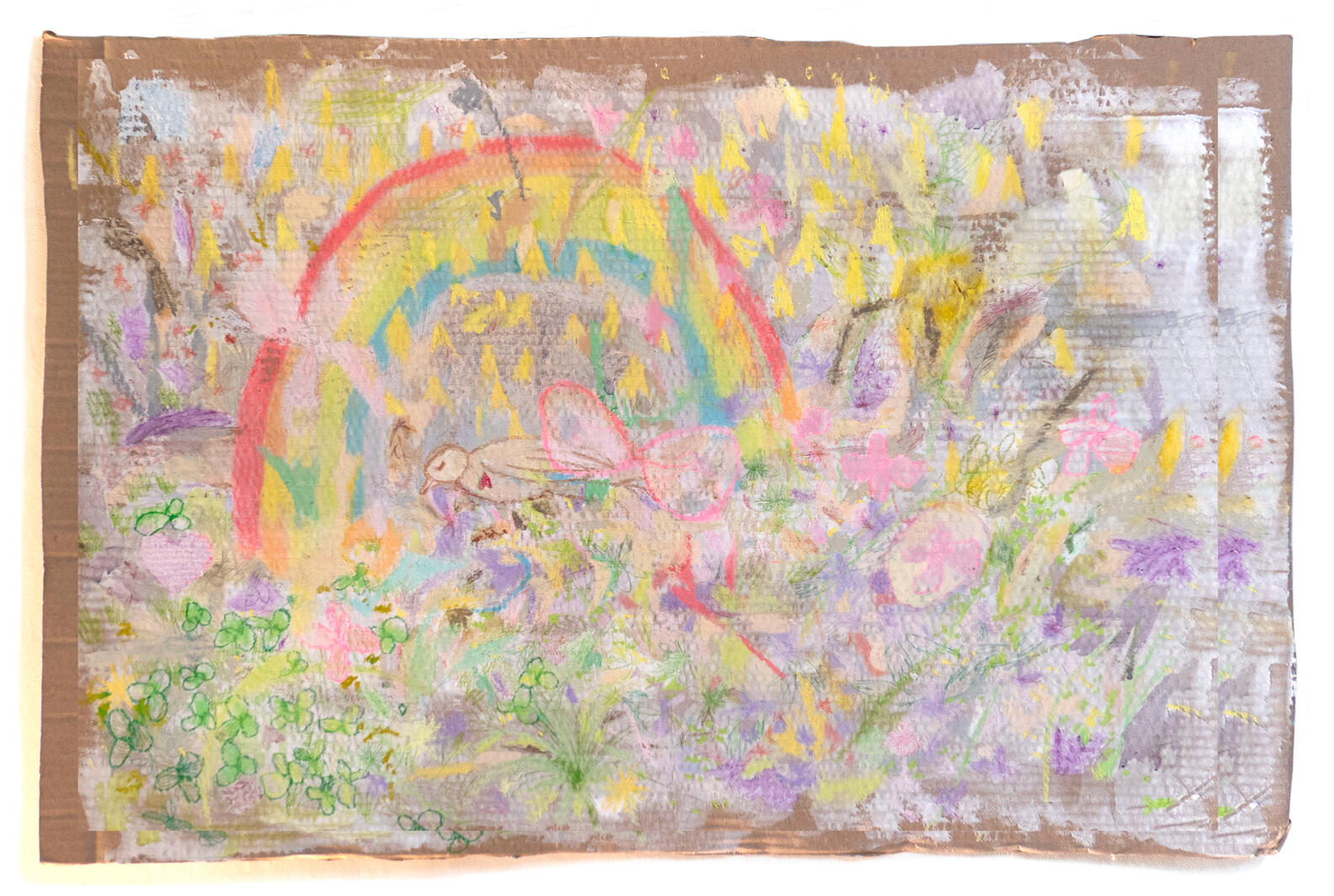 🌟 Cemetery of dead birds, 70x102cm, Mixed media on Cardboard, 2020