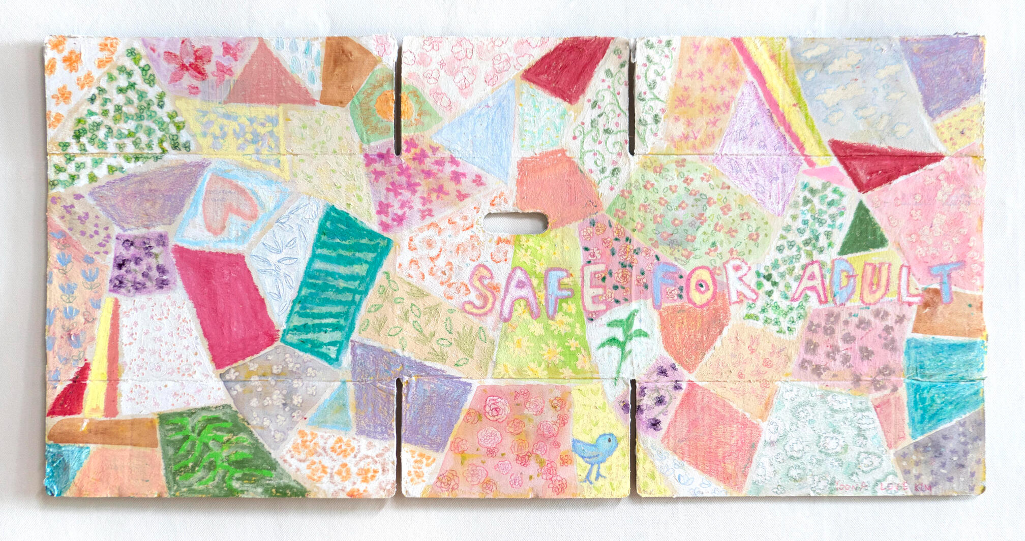 🌟 Safe for Adult, Mixed media on Cardboard, 2020