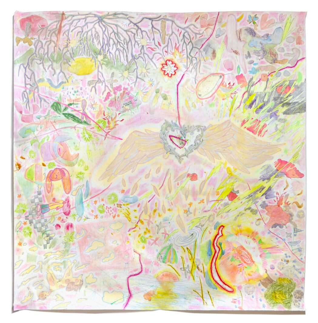 🌟 Icarus, Us, 160 x 150 cm, Mixed media, Beeswax on paper, 2020